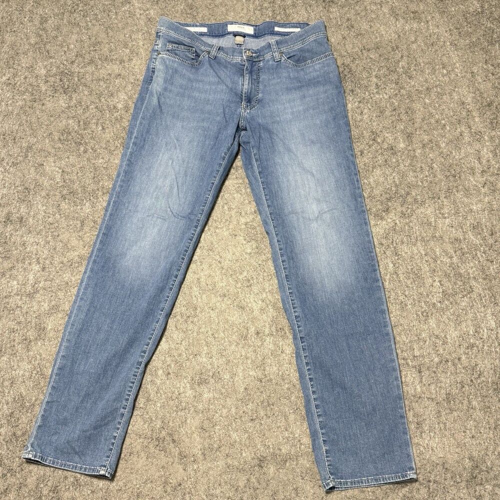 Brax Cadiz Blue Planet Stretch Denim Jeans 35/32 Mens Premium Straight Leg